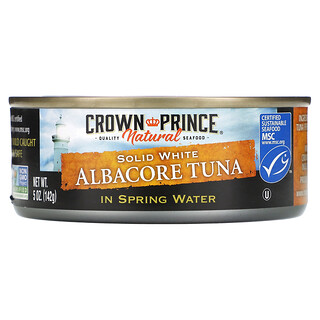 كرون برينس ناتورال‏, تونة Albacore ، بيضاء صلبة ، في مياه الينابيع ، 5 أونصات (142 جم)