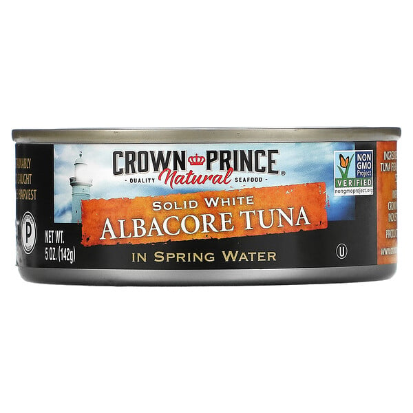 Crown Prince Natural, Белый тунец альбакор, в родниковой воде, 142 г (5 унций)