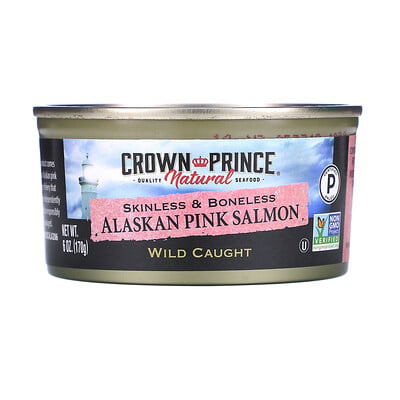 Crown Prince Natural Pacific Pink Salmon, Skinless & Boneless , 6 oz (170 g)