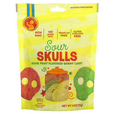 Candy People Sour Skulls, кислые фрукты, 113 г (4 унции)
