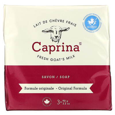 Купить Caprina Fresh Goat's Milk, мыло, оригинальная формула, 3 шт., 90 г (3, 2 унции)