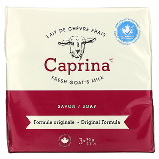 Caprina, Fresh Goat's Milk, Soap Bar, Original Formula, 3 Bars, 3.2 oz (90 g)