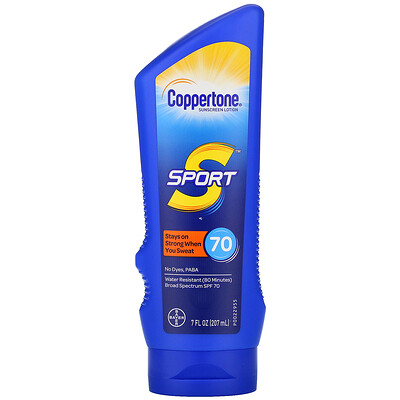 Coppertone Sport, Sunscreen Lotion, SPF 70, 7 fl oz (207 ml)
