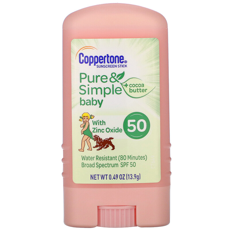 Coppertone, Baby, Pure & Simple, Sunscreen Stick, SPF 50, Cocoa Butter