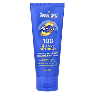Coppertone, Sport, Sunscreen Lotion, 4-In-1 Performance, SPF 100, 3 fl oz (89 ml)