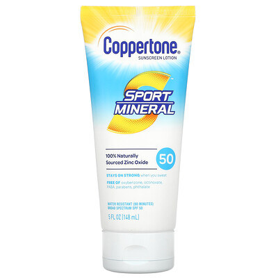 Coppertone Sport Mineral, Sunscreen Lotion, SPF 50, 5 fl oz (148 ml)