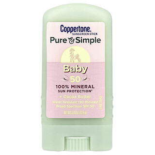 Coppertone, 孩子，Pure & Simple 抗晒棒，SPF 50，0.49 盎司（13.9 克）