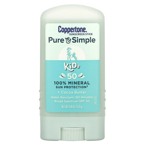 Coppertone, Kids, Pure & Simple Sunscreen Stick, SPF 50, 0.49 oz (13.9 g)