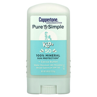 Coppertone, 어린이용, 퓨어 & 심플 자외선 차단제 스틱, SPF 50, 13.9g(0.49oz)