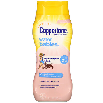 

Coppertone Water Babies, солнцезащитный лосьон для детей, SPF 50, 237 мл (8 жидк. унций)