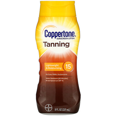 Coppertone Tanning, Lightweight And Moisturizing, SPF 15, 8 fl oz (237 ml)