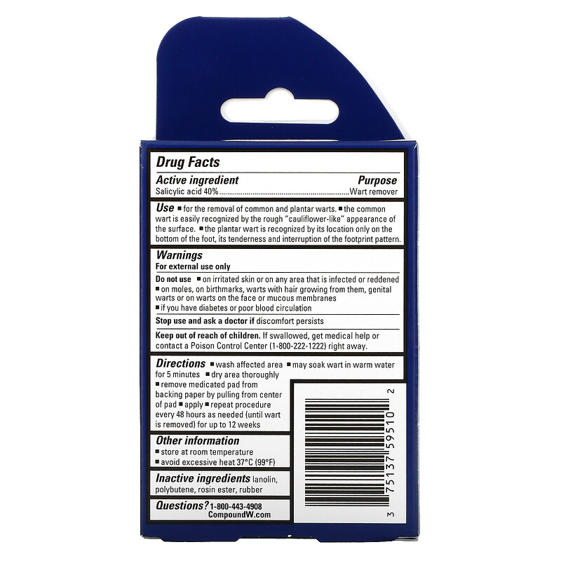 Compound W, Wart Remover, One Step Pads, Maximum Strength, 14 Medicated