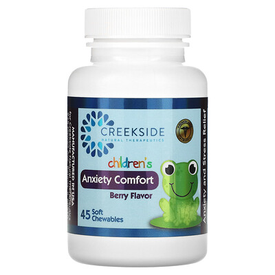 

Creekside Natural Therapeutics, Children's, Anxiety Comfort, Berry, 45 Soft Chewables