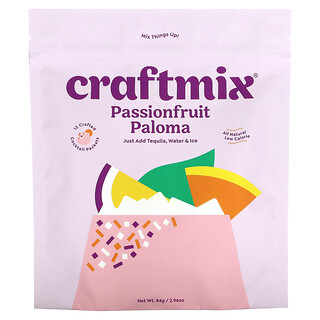 Craftmix, Kokteyl Karışımı Paketleri, Passionfruit Paloma, 12 Paket, Her Biri 2,96 oz (84 gr)