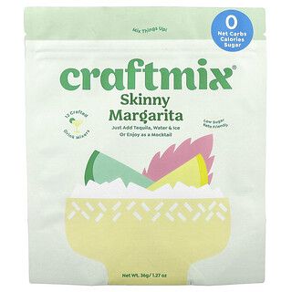 Craftmix, Skinny Margarita, 12 Embalagens, 3 g (0,11 oz) Cada