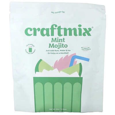 Product Image for Craftmix, Cocktail Mix Packets, Mint Mojito, 12 Packets, 2.96 oz (84 g)