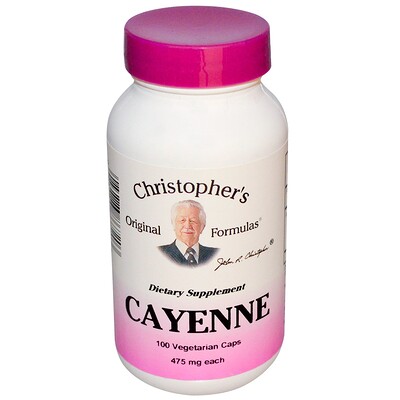 Christopher's Original Formulas Cayenne, 475 mg, 100 Vegetarian Caps