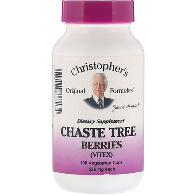 Christopher's Original Formulas Chaste Tree Berries (Vitex), 525 mg, 100 Vegetarian Caps