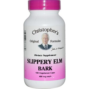 Кристоферс Оригинал Формулас, Slippery Elm Bark, 400 mg, 100 Vegetarian Caps отзывы покупателей