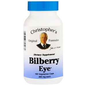 Отзывы о Кристоферс Оригинал Формулас, Bilberry Eye, 400 mg, 100 Vegetarian Caps