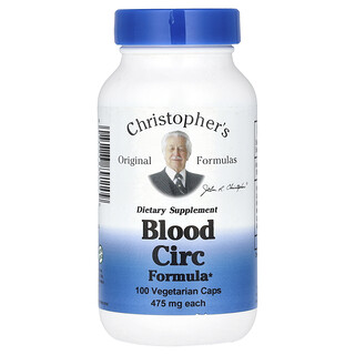 Christopher's Original Formulas, Blood Circulation Formula, 100 Vegetarian Capsules