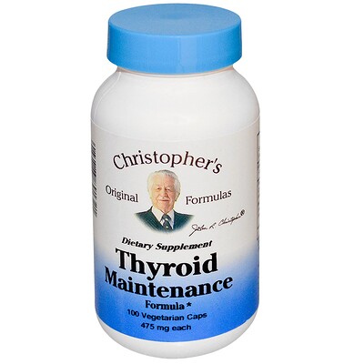 Christopher's Original Formulas Thyroid Maintenance Formula, 475 mg, 100 Vegetarian Caps