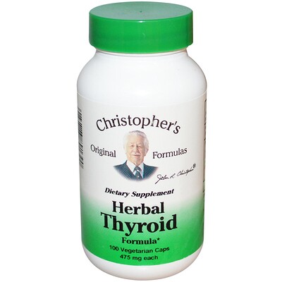 Christopher's Original Formulas Herbal Thyroid Formula, 475 mg, 100 Vegetarian Caps
