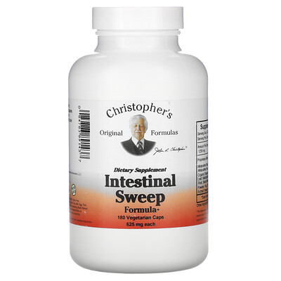 Christopher's Original Formulas Intestinal Sweep Formula, 625 мг, 180 вегетарианских капсул