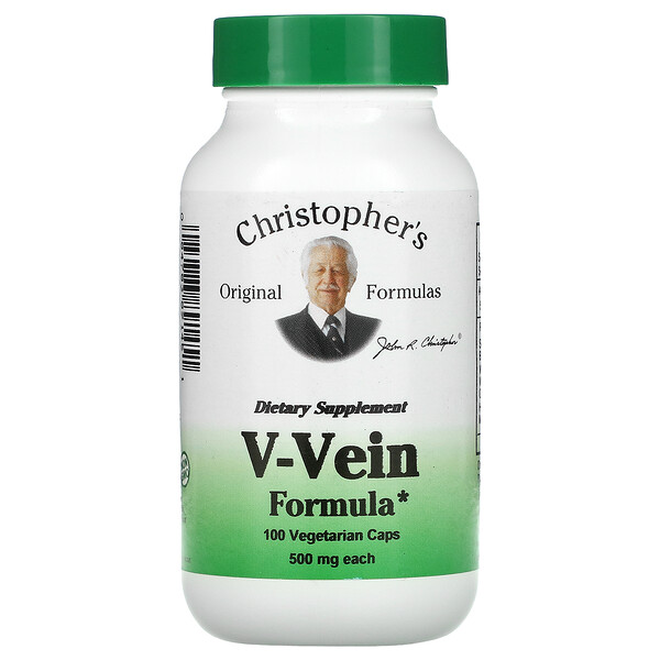 Christopher's Original Formulas, V-Vein Formula, 500 мг, 100 вегетарианских капсул