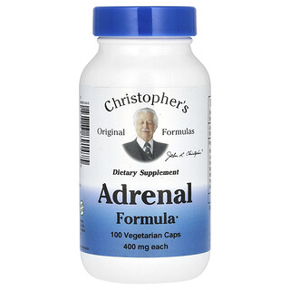 Christopher's Original Formulas, 肾上腺配方，100 粒素食胶囊