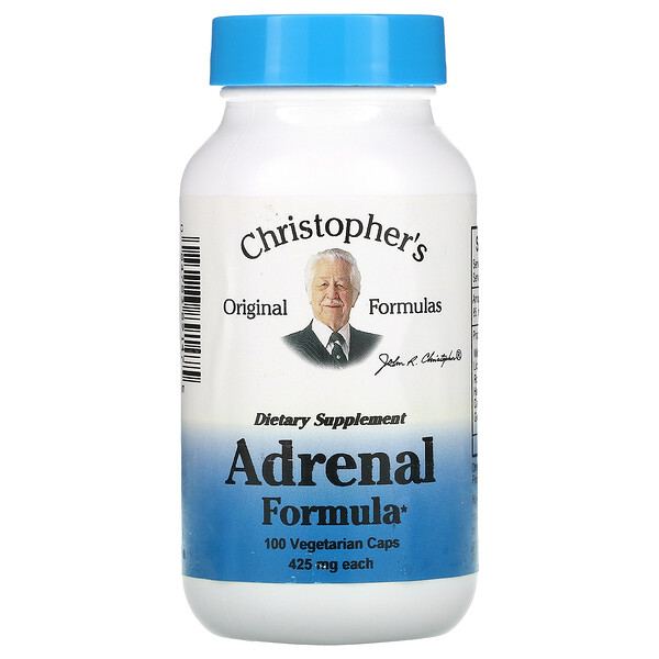 Christopher's Original Formulas‏, נוסחה לבלוטת האדרנל, 425 מ“ג, 100 כמוסות צמחיות