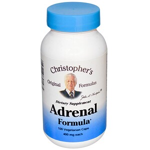 Купить Christopher's Original Formulas, Формула для надпочечников, 400 мг, 100 капсул в растительной оболочке  на IHerb