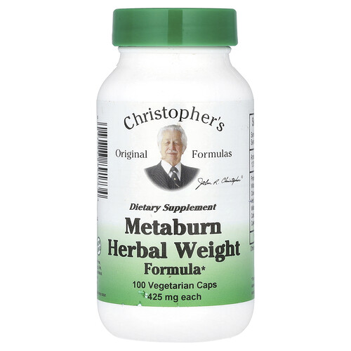 Christopher's Original Formulas, Metaburn Herbal Weight Formula, pflanzliche Gewichtsformel, 100 vegetarische Kapseln