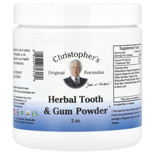Christopher's Original Formulas, Herbal Tooth & Gum Powder, pflanzliches Pulver für Zähne und Zahnfleisch, 2 oz.