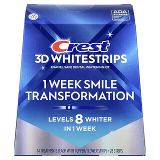 كريست‏, 3D Whitestrips™‎، مجموعة تبييض الأسنان الآمنة على المينا، 28 شريطًا