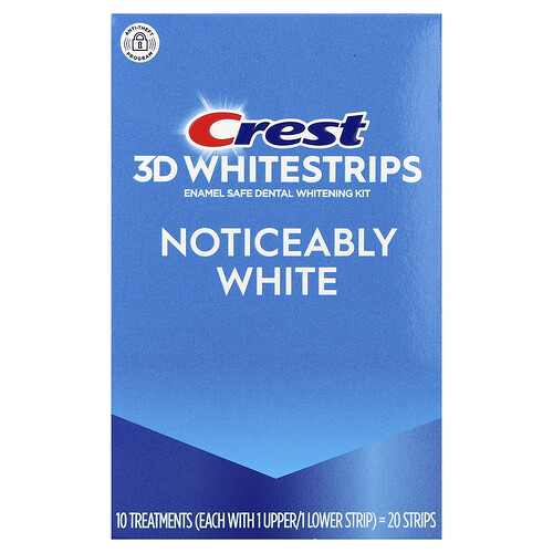 Crest, 3D Whitestrips, zahnschmelzsicheres Zahnaufhellungs-Set, spürbar weiß, 20 Streifen