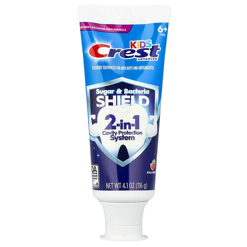 Crest, Kids, Advanced, Fluoride Anti-Cavity-Zahnpasta, ab 6 Jahren, Erdbeere, 116 g (4,1 oz.)