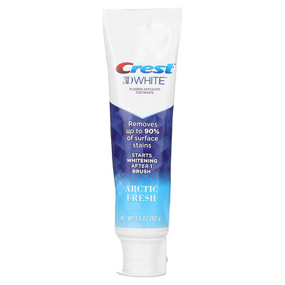 

Crest 3D White, зубная паста с фтором, предотвращающая кариес, Arctic Fresh, 107 г (3,8 унции)