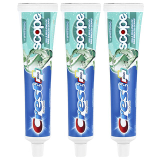Crest, Complete Plus™, Scope® + Whitening, Fluortannkrem, Minty Fresh Striped, 3-pakning, 153 g per stk.