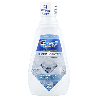 Crest, 3D White™, Diamond Strong, apă de gură cu fluorură anticavitate, fără alcool, mentă de iarnă, 32 fl oz (946 ml)