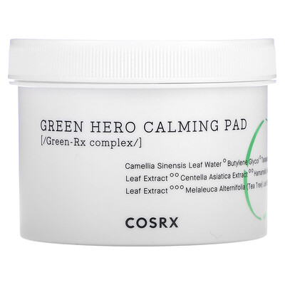CosRx One Step Green Hero Calming Pad, успокаивающие диски, 70шт., 135мл (4,56жидк. унции)