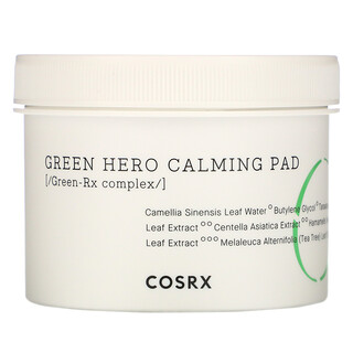 Cosrx, Almohadilla calmante One Step Green Hero, 70 almohadillas, 4.56 fl oz