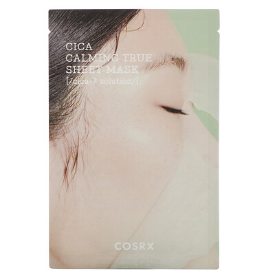 Cosrx Pure Fit, Cica Calming True Sheet Mask, 1 Sheet, 0.71 fl oz (21 ml)