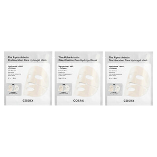 CosRx, Alfa-arbutina, Mascarilla de belleza de hidrogel para el cuidado de la decoloración, 3 paquetes, 34 g (1,19 oz) cada una