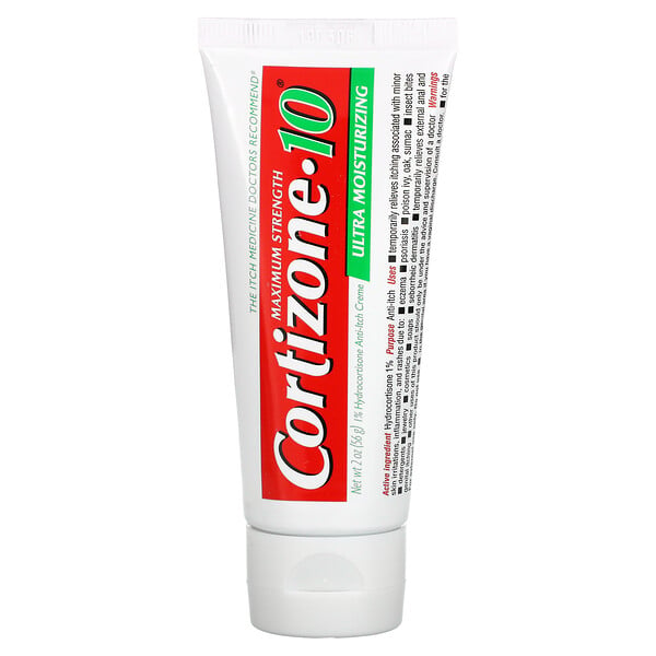 1% Hydrocortisone Anti-Itch Creme, Plus Ultra Moisturizing, Maximum Strength, 2 oz (56 g)