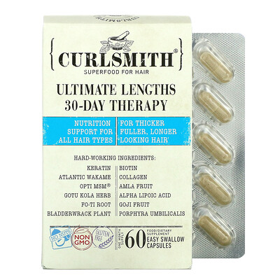 Купить Curlsmith Ultimate Lengths 30-дневная терапия, 60 капсул для легкого глотания