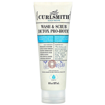 Купить Curlsmith Wash & Scrub Detox Pro-Biotic, Step 2, 8 fl oz (237 ml)