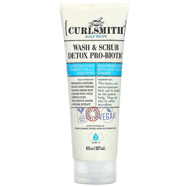 Wash & Scrub Detox Pro-Biotic Shampoo, All Hair Types, Step 2, 8 fl oz (237 ml)