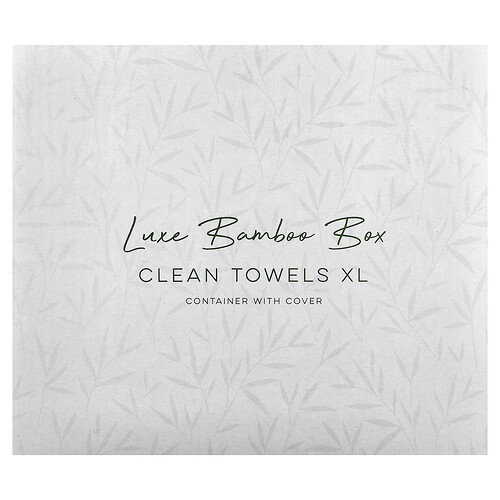Clean Skin Club, Luxe Bamboo Box, Clean Towels XL, Reinigungstücher XL, Behälter mit Deckel, 50 Stück