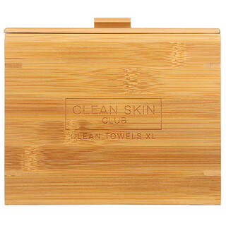 Clean Skin Club, Luxe Bamboo Box, Clean Towels XL, Container with Lid, 50 Count